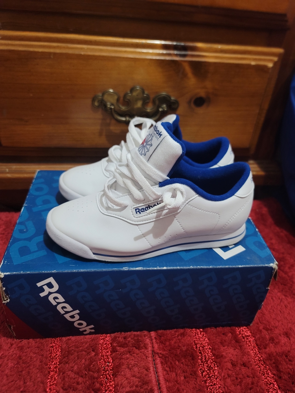 Reebok Kids White & Blue Classic Sneaker